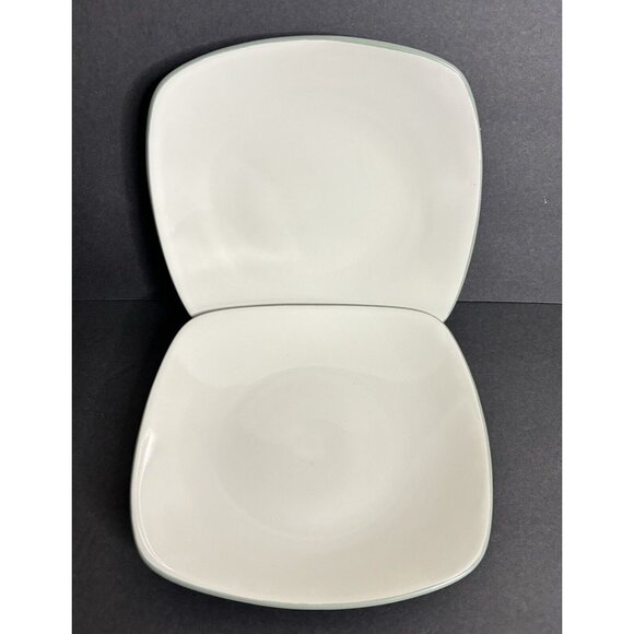 2 Noritake Colorwave Green Salad Plates Square 8 1/2" White Stoneware - Picture 1 of 5